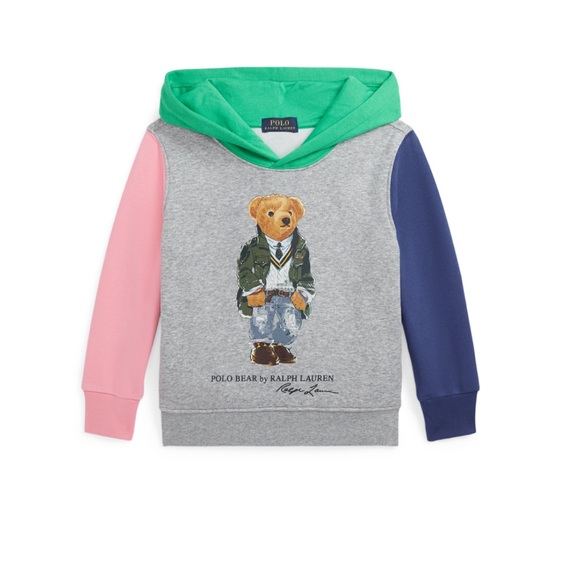 NWT Polo Ralph Lauren Boys Polo Bear Color Blocked Fleece Hoodie - Picture 5 of 13